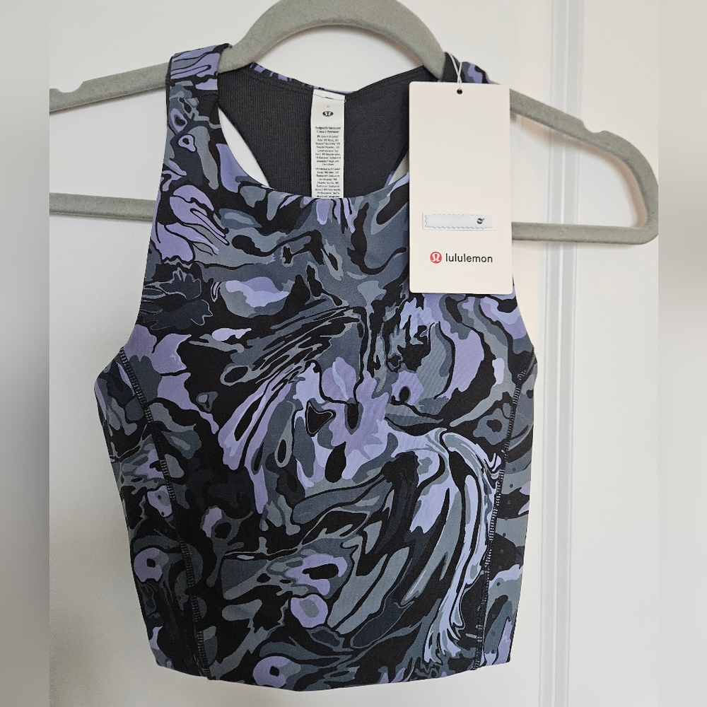 NWT Lululemon $68 Swift Speed Cropped Tank Top B/C Cup Flower Meld Multi Size 0